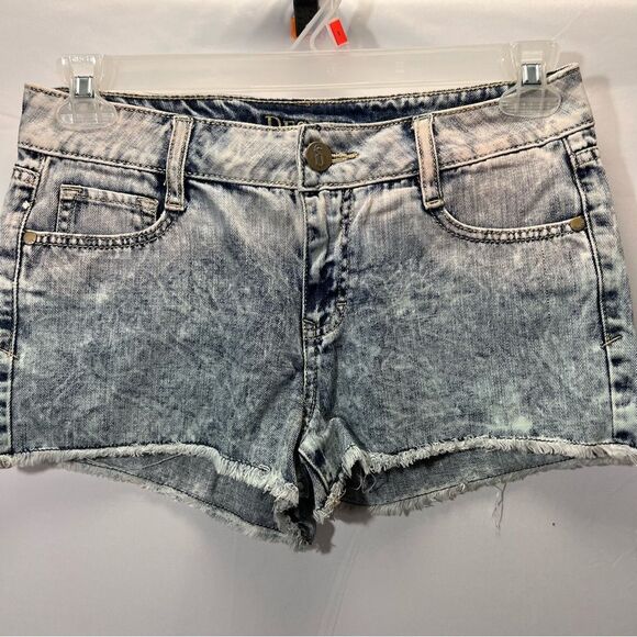 Decree Stone Wash Denim Jean Shorts Tie Dye Size 7 - Picture 1 of 4